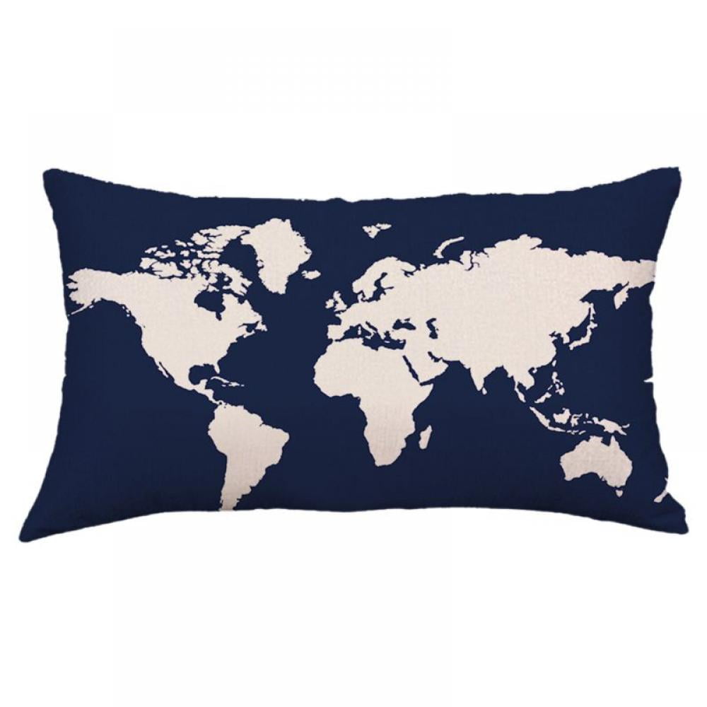 Cotton Linen Rectangle Printed Decorative Throw Pillow Case Cushion