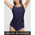 thumbnail image 4 of BALEAF Tankini Tops for Women High Neck Swim Top Modest Bathing Suit Top Long Tank Top for Swimming Navy Blue 44, 4 of 7
