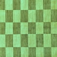 thumbnail image 1 of Ahgly Company Machine Washable Indoor Square Checkered Turquoise Blue Modern Area Rugs, 8' Square, 1 of 4
