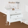 thumbnail image 3 of RoyalCraft Commode Cannelée à 3 Tiroirs Armoire de Rangement pour Chambre et Table de Nuit, Blanc, 3 of 9
