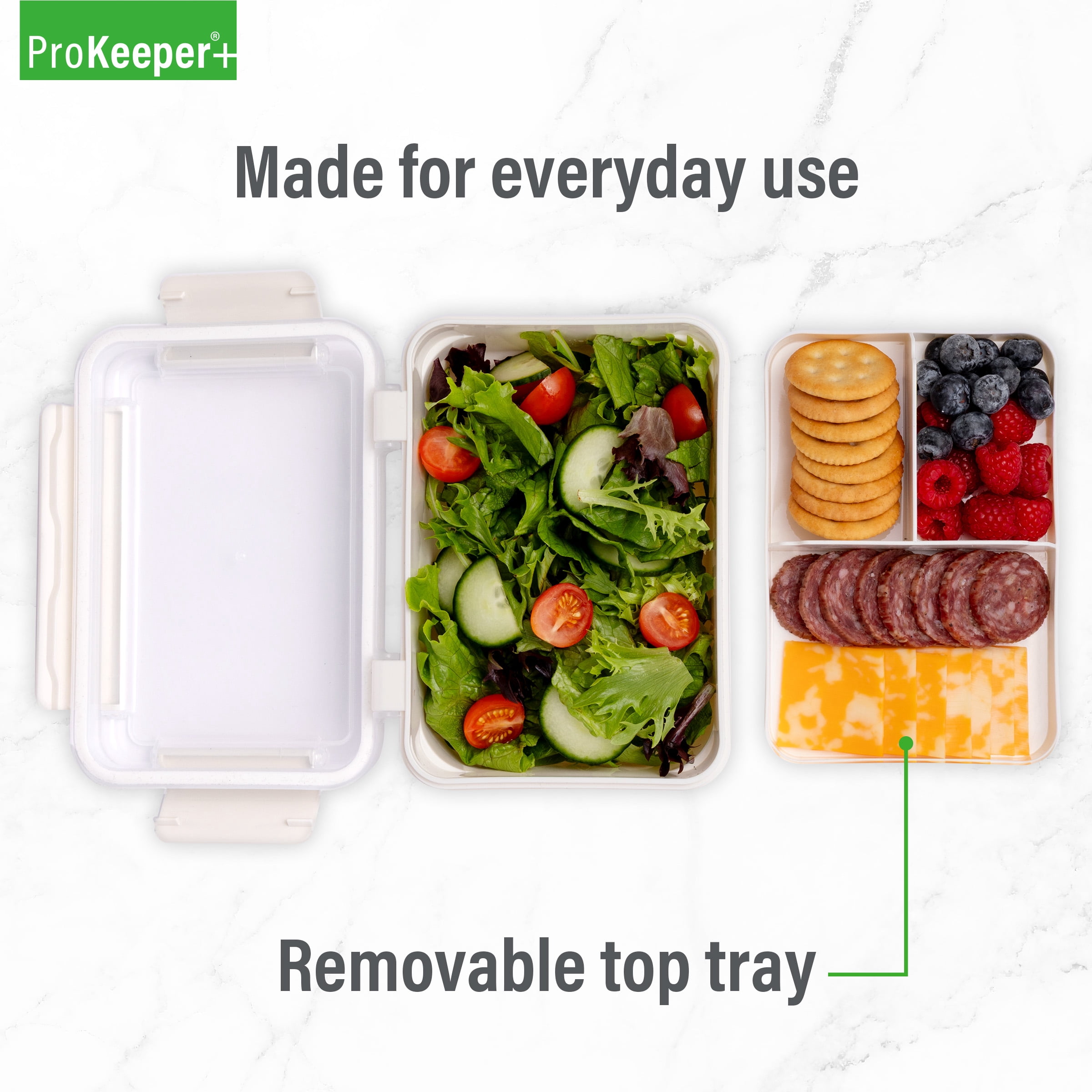 Prokeeper+ Plastic Bento Lunch Box Food Container with Divider