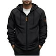 thumbnail image 3 of Momasggi Big and Tall Hoodies for Men Zip Up Tactical Jacket Fall Winter Long Sleeve Hooded Sweatshirt Casual Workout Athletic Outfits with Pockets Black L, 3 of 6