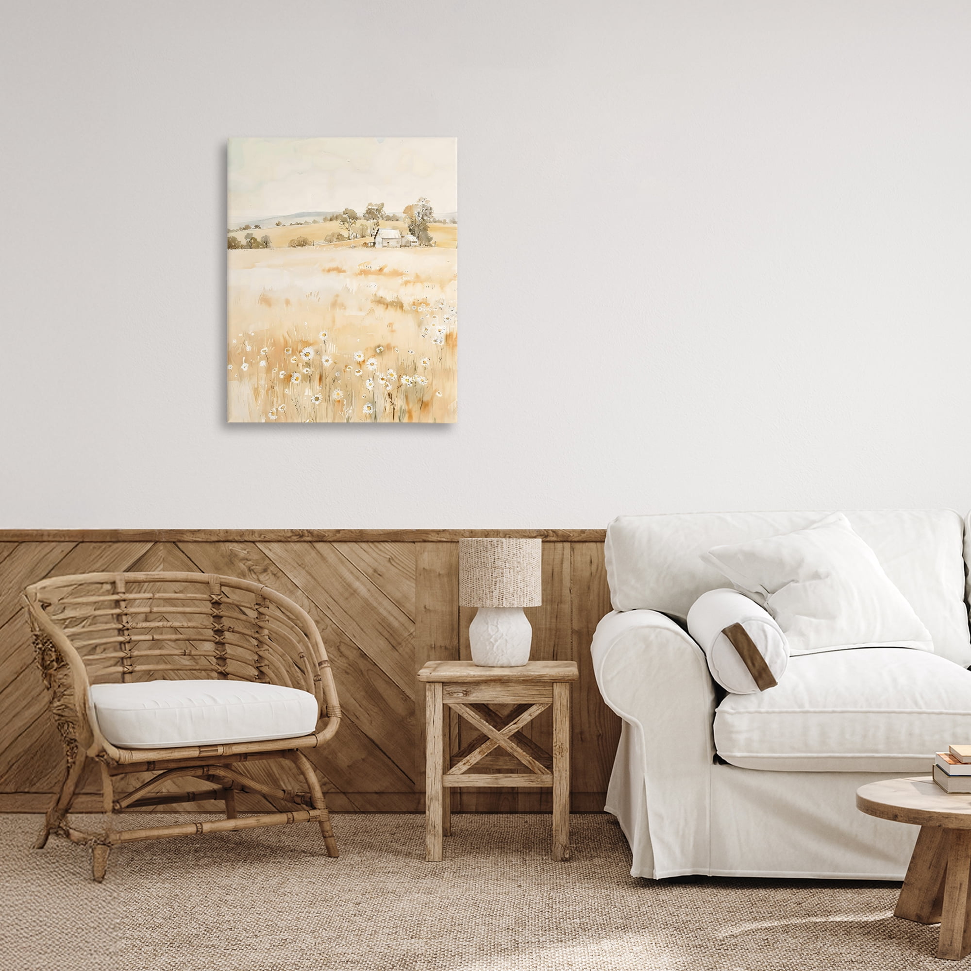 Stupell Industries Farm Country Meadow with Daisies Canvas Wall Art, design by Creative Studio