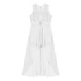 thumbnail image 3 of Yeahdor Kids Girls V Neck Chiffon Romper Dress Special Occasion Maxi Dress Birthday Party Bridesmaid Gown, 3 of 6