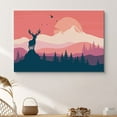thumbnail image 1 of PixonSign Framed Wall Art Print Elk Above Pink Mountain Landscape Animals Wildlife Illustrations Modern Art Rustic Landscape Fun Multicolor Boho Decor for Living Room, Bedroom - 24"x36", 1 of 5