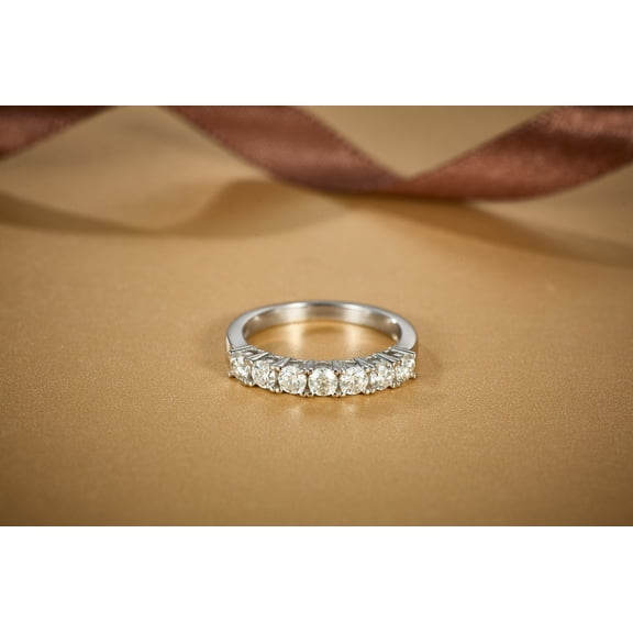 2.00 Ct Round Cut Lab Created Diamond Eternity Band Wedding Ring 925 Sterling Silver