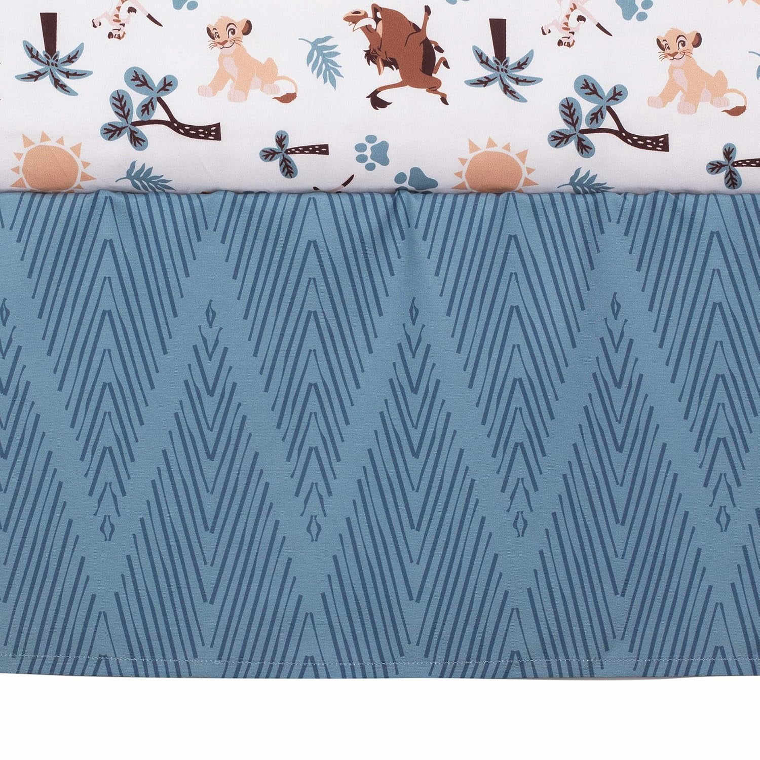 Lion King Adventure 3Piece Baby Crib Bedding Set, Blue