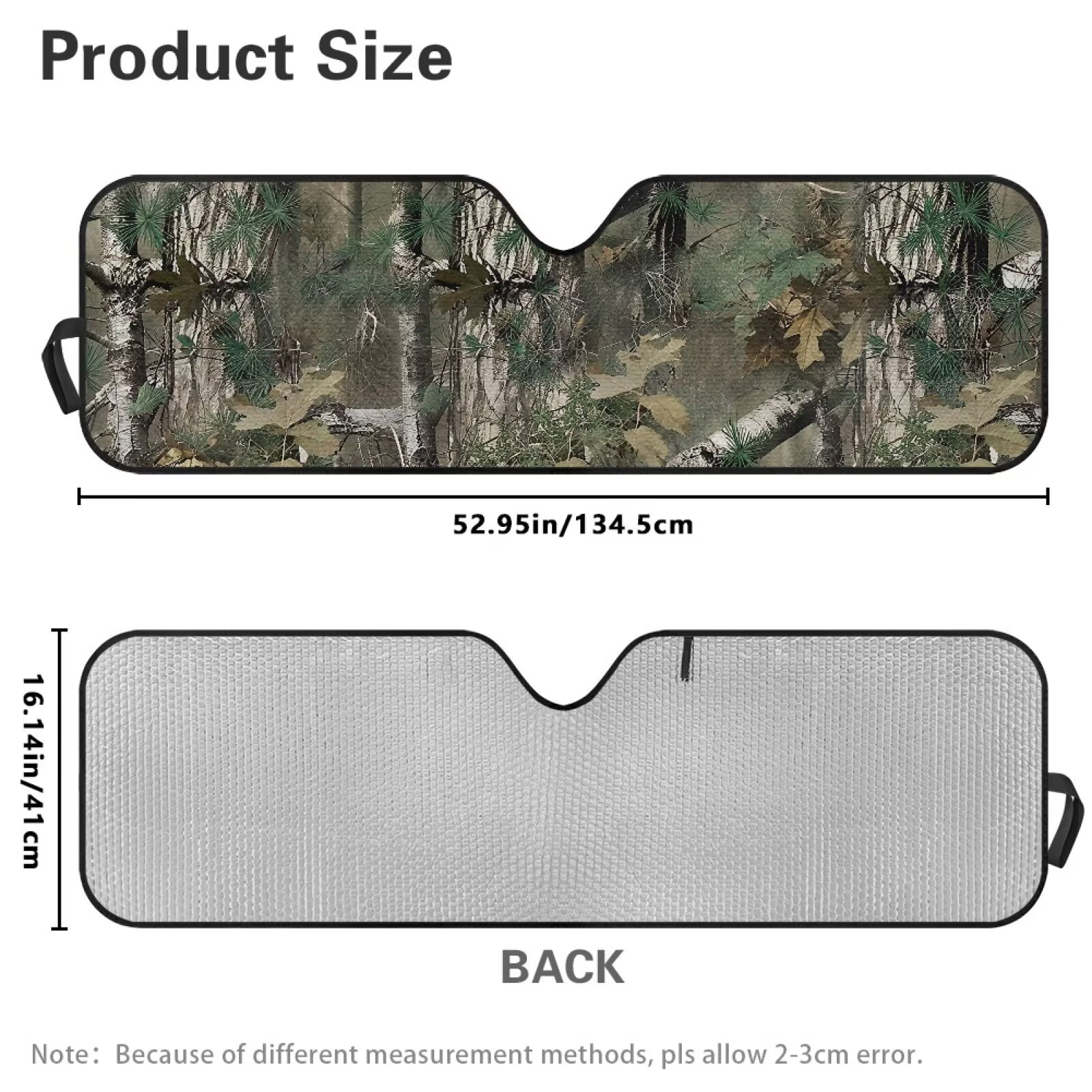 Uorisanigo Windshield Sunshade for Jeep Wrangler, Camo Hunting Wood Car Sun Shade Windshield Shade Sun Visor Mat for 1997-2017 Jeep Wrangler Rubicon Sahara TJ JK JKU 2/4 Doors