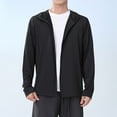 thumbnail image 2 of Gerichy Men's Sun Protection Jacket Hooded Lightweight Full Zip Long Sleeve Cooling Hiking Fishing Performance Shirts Black,2XL, 2 of 5