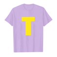 thumbnail image 4 of Little Girls Letter Printed T-Shirt Casual Short Sleeve Top Summer T-Shirts Light Purple,6-7T Girls T Shirts, 4 of 4