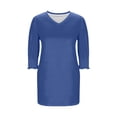 thumbnail image 6 of jtjvou Womens Casual T Shirt Dress Ruffle 3/4 Sleeve Shift Summer Dresses Elegant Work Office Dresses for Women Blue L, 6 of 6