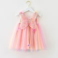 thumbnail image 2 of Curuila Toddler Girls Tie Dye Dress With Butterfly Wing Embroider Sleeveless Square Neckline Fashion Dresses Clothes Size 2-3 Years Pink, 2 of 7