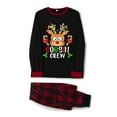 thumbnail image 3 of EYIIYE Christmas Family Pajamas Matching Set Letter Elk Print Long Sleeve Tops and Plaid Pants Sleepwear, 3 of 10