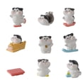 thumbnail image 4 of Figura de gato de resina de 9 piezas, accesorios de jardín de hadas, adorno de decoración de jardín, gato de esquí deportivo para inauguraciones de, 4 of 9