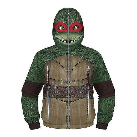 Teenagers Boys Teenage Mutant Ninja Turtles Jacket Full Zip Funny Hoodie Coat Hooded Mask Outerwear