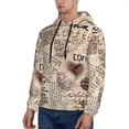 thumbnail image 3 of Pofeuu Abstract Coffee Pattern With Letters Print Mens Casual Hooded Collar Drawstring Hoodies Pullover Sweatshirts Casual Long Sleeve Shirts-Large, 3 of 7