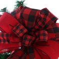 thumbnail image 3 of Lazo rojo para adorno de árbol de Navidad, serpentina de malla para adornos navideños, decoración de corona (negro y rojo), 3 of 5