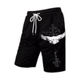 thumbnail image 4 of Casual Shorts for Men 2026 Summer Elastic Waist Relaxed Fit Straight Leg Viking Style Printed Shorts, 4 of 4
