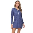 thumbnail image 5 of HDE Women's Swimwear Cover Up Dress Long Sleeve Tunic Navy Ditsy Floral L, 5 of 6