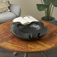 thumbnail image 2 of DecMode 18" Handmade Round Live Edge Black Teak Wood Decorative Bowl, 2 of 9