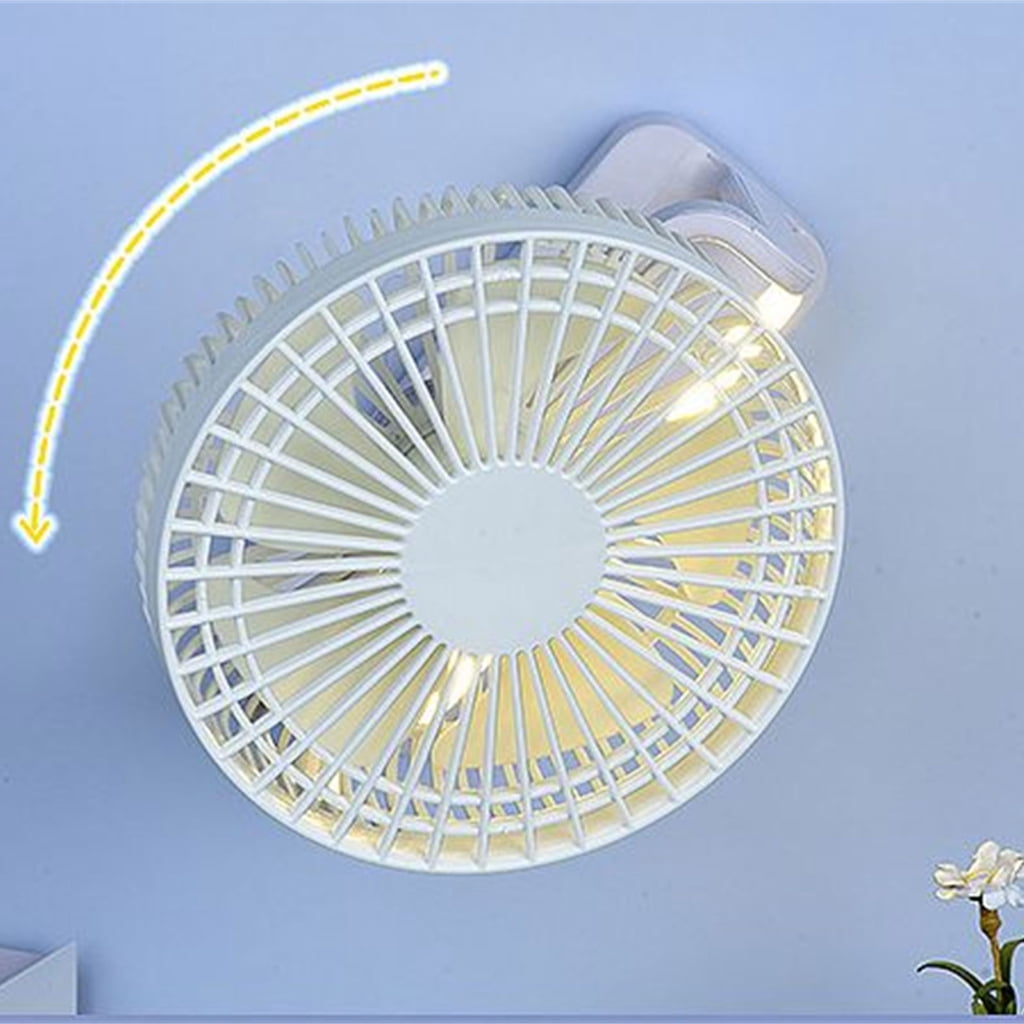 USB Rechargeable Portable Electric Fan Air Cooler with Light Desktop Ventilator