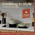 thumbnail image 4 of BAKKEN 15-Piece Non-Stick Cookware Set with Detachable Handles, Granite Stackable Pots and Pans Set, Oven-Safe, Compatible for All Stoves, Green, 4 of 7