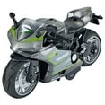 thumbnail image 1 of Modelo de motocicleta deportiva, modelo de motocicleta, juguete para tirar, 1 pieza funcional, 12 amortiguadores, fundición a presión plata, 1 of 8