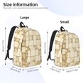 thumbnail image 2 of Casual Canvas Backpack Without Interlayer Large Capacity Stick Bag Design For Outdoor Shopping Office Outdoor Sports Beige Checked Hand-Drawn Sketch_1 Medium, 2 of 7