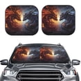 thumbnail image 2 of Naloa Red And White Beast Print 2-Piece Windshield Sunshade,Foldable Car Front Window Sun Shades,for Most Sedans SUV Truck-Large, 2 of 6