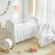 thumbnail image 4 of Juego de ropa de cama para cuna UOZZI, 3 unidades, acolchado, con volantes, blanco, 4 of 9