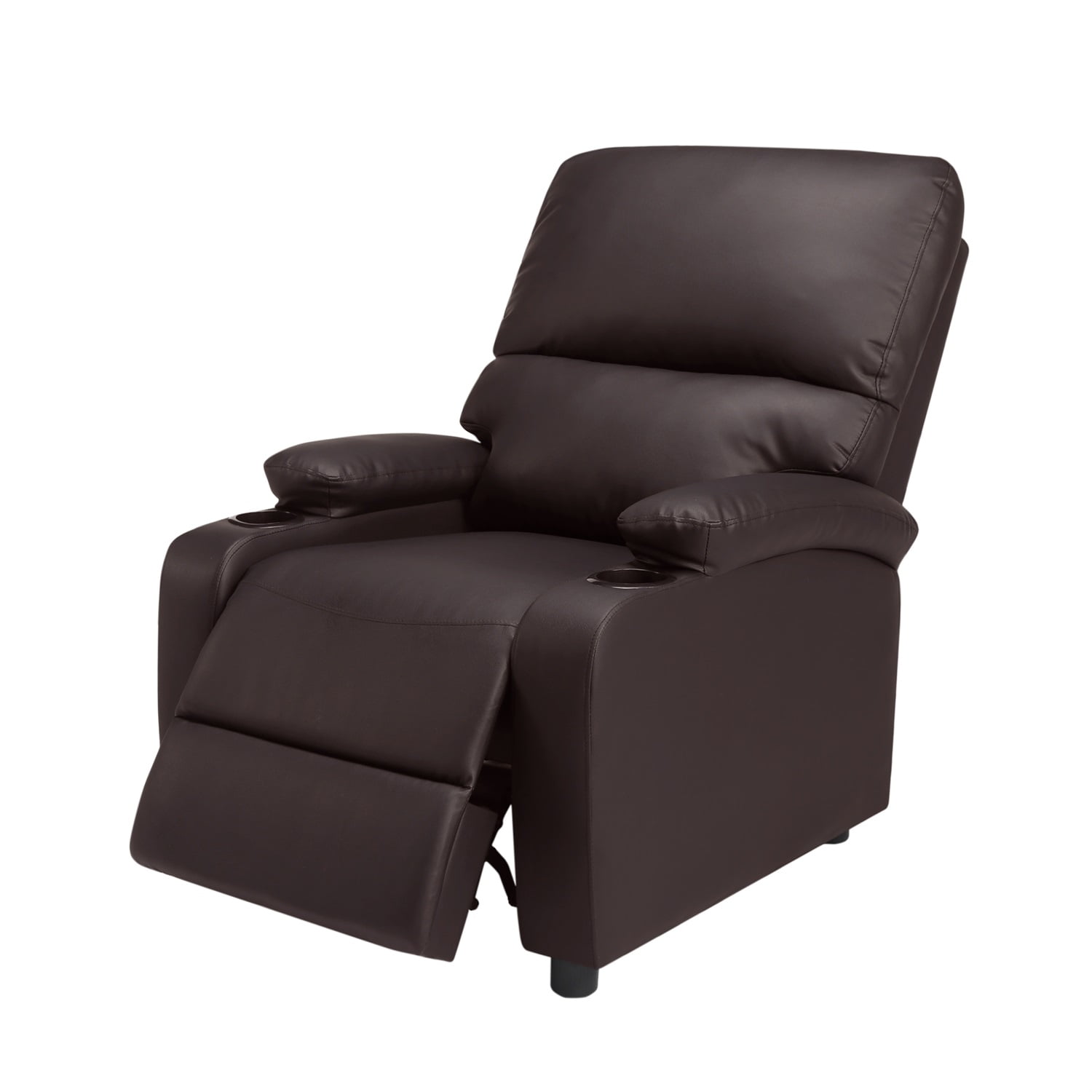 Kadyn 31.5" Faux leather reclining chair, Pu Upholstered reclining chair, Pushback Recliner Chair for Bedroom, Brown Kadyn 31.5" Faux leather reclining chair, Pu Upholstered reclining chair, Pushback Recliner Chair for Bedroom, Brown