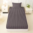thumbnail image 4 of Castle Fairy Abstract Vertical Line Twin Sheets 3pcs,Watercolor Thin Strip Bedding,Pink Black,1 Flat Sheet, 1 Fitted Sheet and 1 Pillowcase, 4 of 7