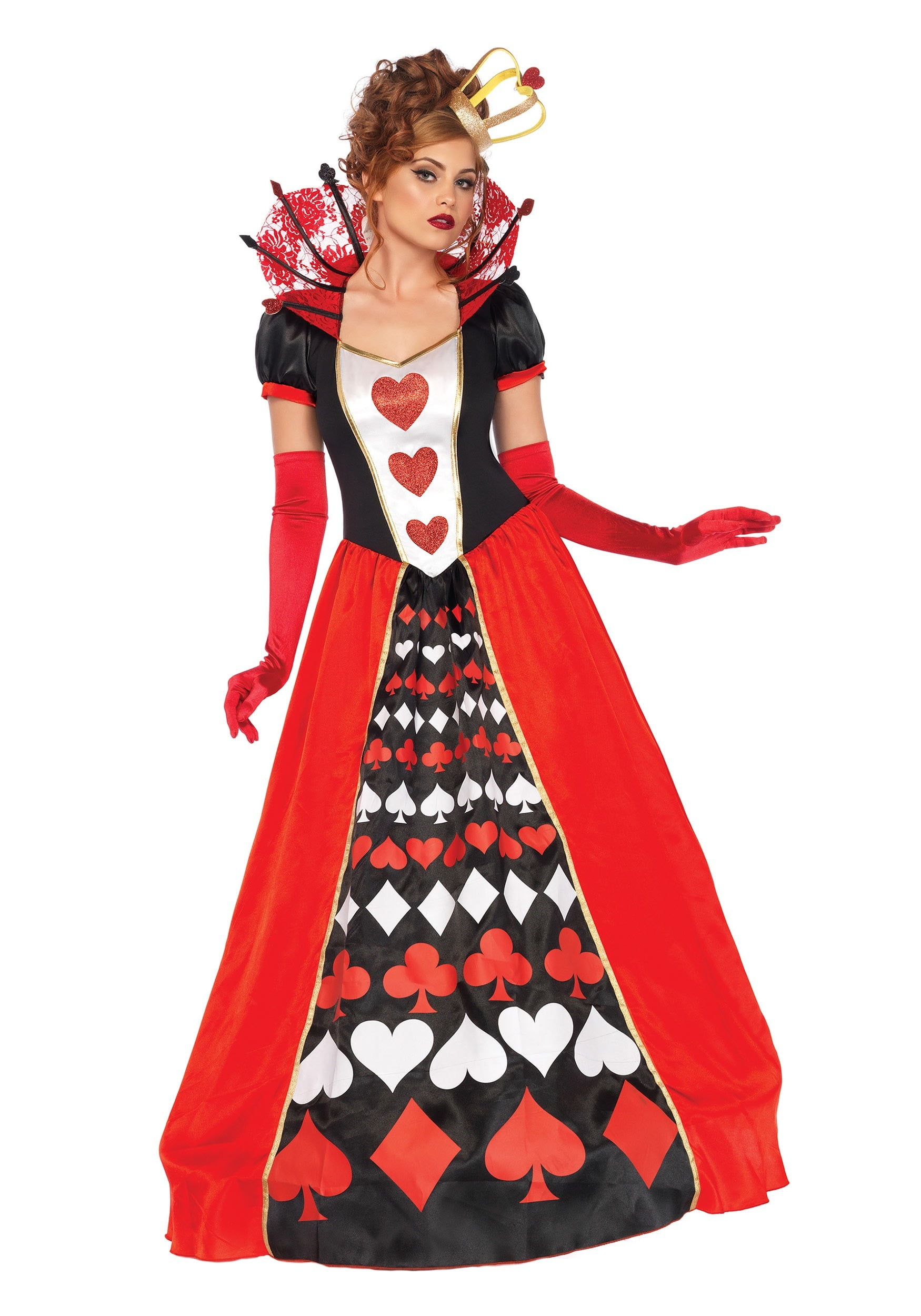 leg avenue adult deluxe queen of hearts 2 piece costume walmartcom