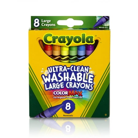 Crayola Ultra Clean Washable Crayons, Large Crayons, 8 Count
