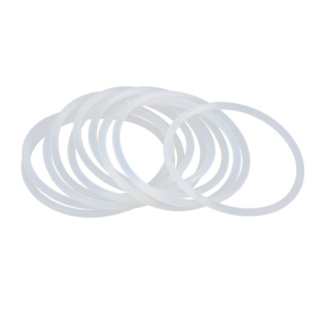 Uxcell 60mm OD 53.8mm ID 3.1mm Ancho Anillos de Sellado de Silicona Blancos Paquete de 10