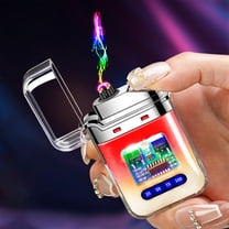 Transparent Arc Lighter, Gradient Windproof Torch, USB Rechargeable Flame, Outdoor Survival Gadget, Creative Cool Accessory