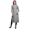 thumbnail image 1 of Bimba Kurta à Manches 3/4 Imprimée Kurti Droite Vêtements d'Été pour Femmes, 1 of 6