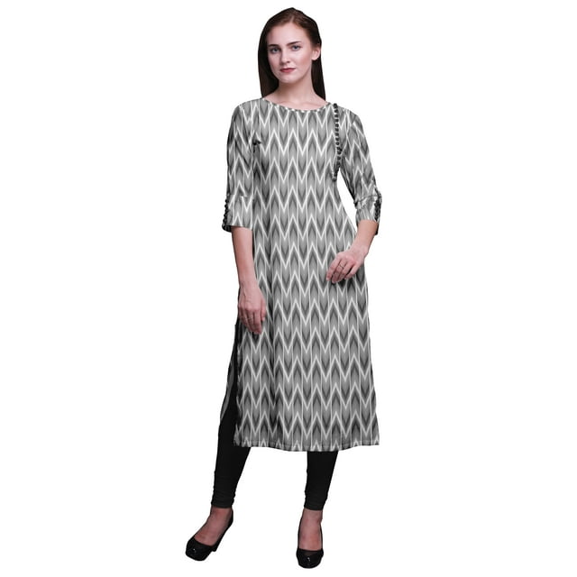 Bimba Kurtis Droits Imprimés pour Femmes Kurta à Manches 3/4 Tunique d'Été Robe