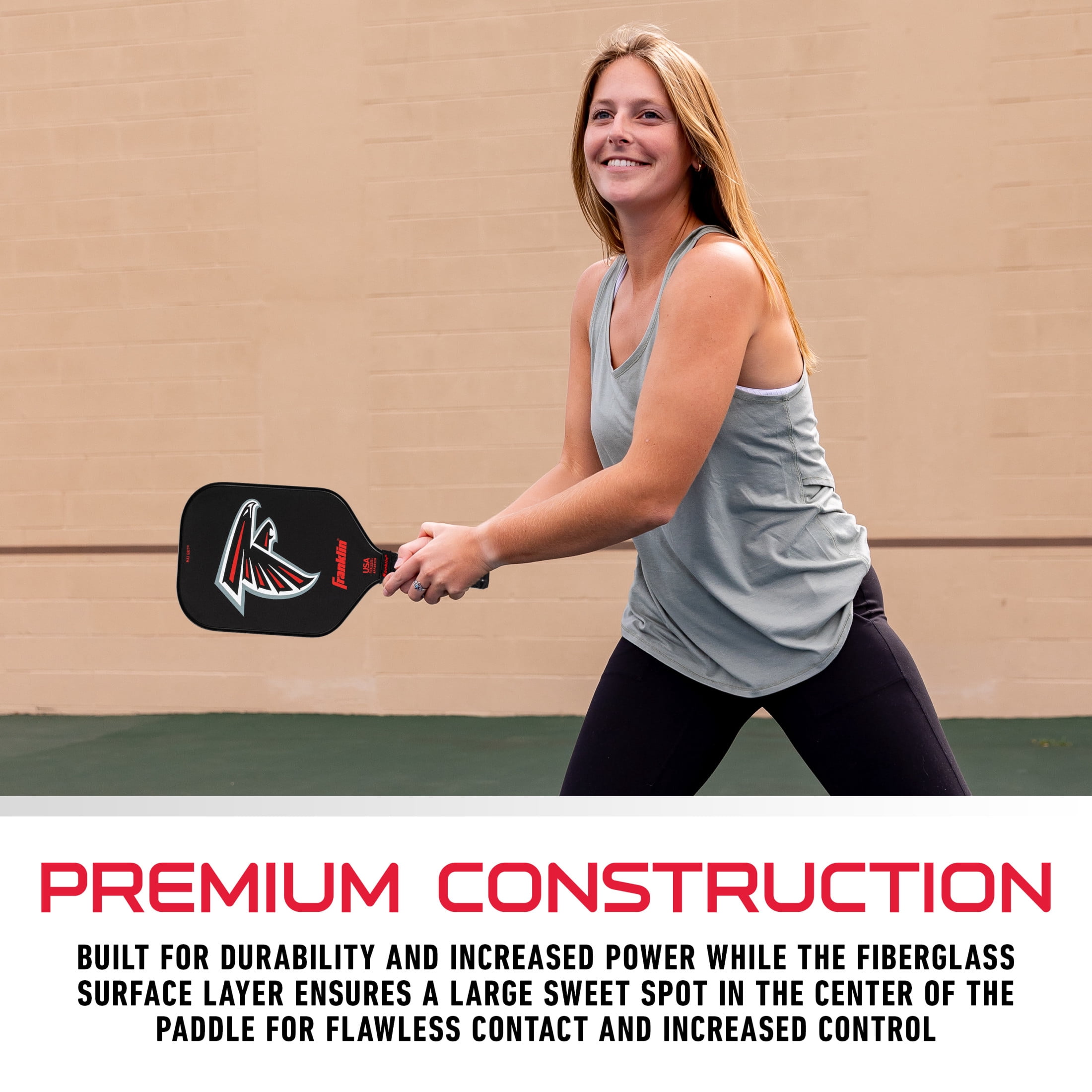 Franklin Sports NFL Atlanta Falcons Pickleball Paddle - Official NFL Team Pickleball Paddles - USAP (USAPA) Approved Premium Quality Pickleball Paddles - Authentic Team Logos + Colors