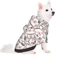 thumbnail image 2 of Goofa Cartoon Cow Pattern Small Dog Sweater Hoodies Pet Grey Hooded Soft Fleece Sweatshirts with Pocket Fall Winter Puppy Cat Sweaters Warm Clothes-, 2 of 8
