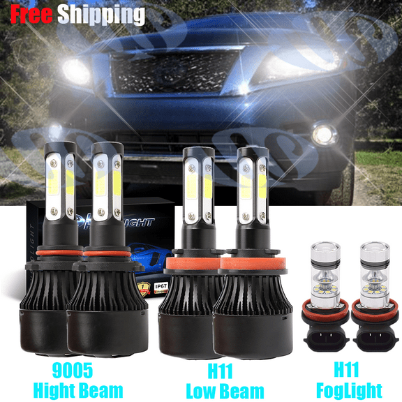 For Nissan Pathfinder 2013-2016 4-Side LED Headlight High Low Fog Light Bulbs