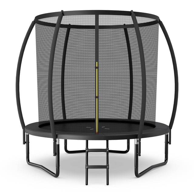 Gymax 12FT Recreational Trampoline w/ Ladder Enclosure Net Safety Pad Outdoor Black