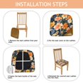 thumbnail image 4 of Pioneer Flower Seat Covers for Dining Room Chairs Set Of 6,Stretch Printed Washable Chair Seat Cover with Elastic Ties and Button,Removable Waterproof Couch Cushion Covers, 4 of 6