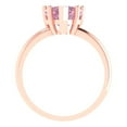 thumbnail image 4 of Solitaire Engagement Ring for Women - 2ct Simulated Pink Diamond in 18K Rose Gold Promise Ring, 4 of 5