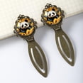 thumbnail image 3 of Panda sunflowers Elegant Vintage Copper-Colored Lace Bookmarks - Set of 2 Stainless Steel Book Markers for Book Lovers and Readers, 3 of 5