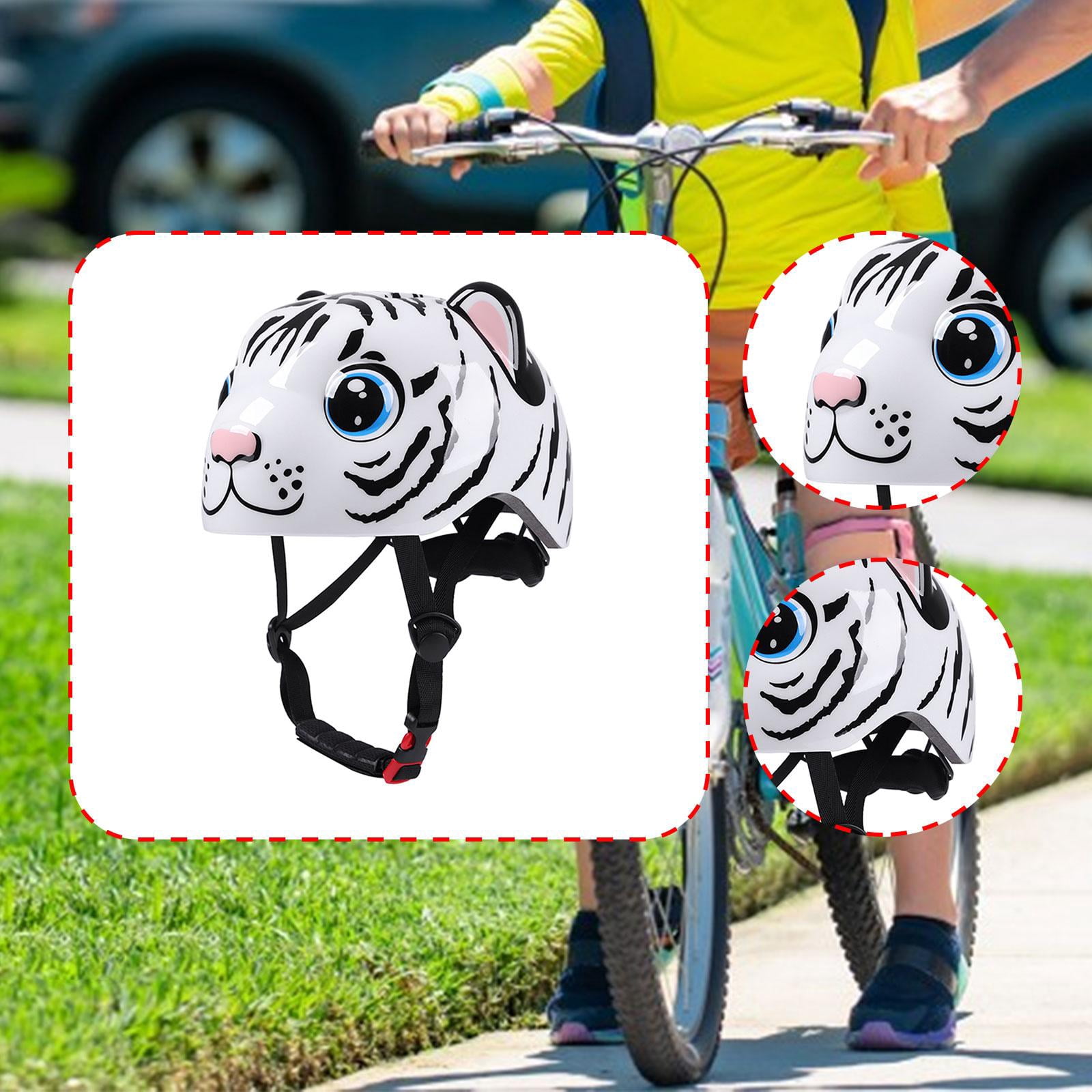 harayaa Bicycle Helmet, Lightweight, Shockproof, Cartoon Design, Breathable, for Skating White Tiger