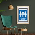 thumbnail image 2 of Queer Wall Art with Frame, All Genders Restroom Sign Calligraphy with Unisex Male Female Trans Modern Art, Printed Fabric Poster for Bathroom Living Room, 23" x 35", Cobalt Blue White, by Ambesonne, 2 of 2