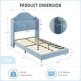 thumbnail image 3 of Garvee Upholstered Twin Bed Frame with LED Lights, Velvet Platform Bed Frame with Wingback Storage Headboard, Wood Slat Support, No Box Spring Needed, Easy Assembly, Blue, 3 of 9
