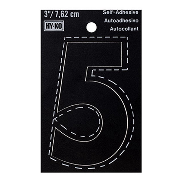 número 5 de plástico autoadhesivo 7.62 cm