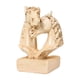 thumbnail image 1 of Figura de cabeza de caballo doble, adorno de escritorio, artesanía de resina, recuerdo de bendición único Color de la madera, 1 of 9